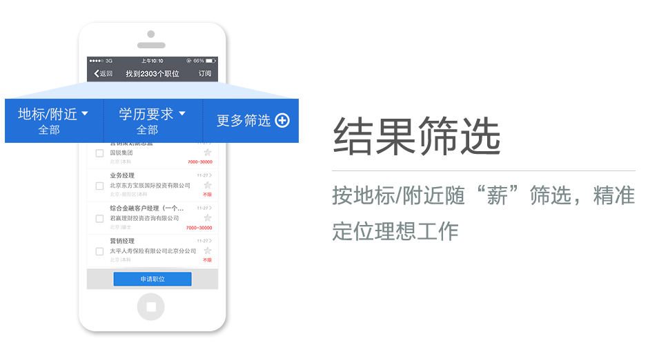 按地標/附近隨“薪”篩選，精準定位理想工作